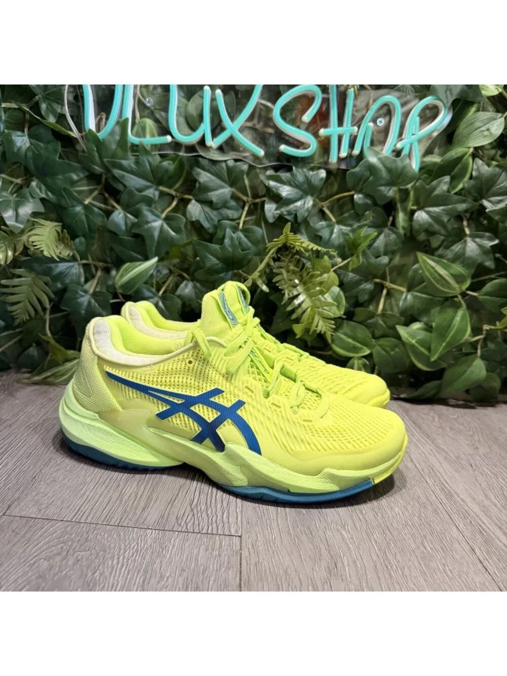 Asics Court FF 3 Women's Tennis Shoes Size 9 Hazard Green Blue 1042A220-300